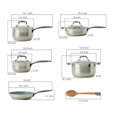 Mesa Mia Stainless Steel 14-pc. Cookware Set