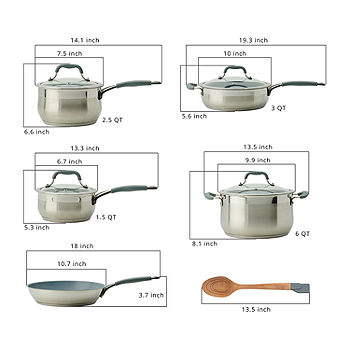 14 - Piece Non-Stick Stainless Steel (18/8) Cookware Set