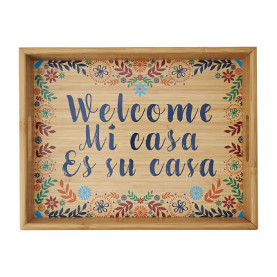 Mesa Mia Chapala 'Welcome' Wood Serving Tray