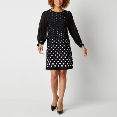 Studio 1 3/4 Sleeve Dot Sheath Dress