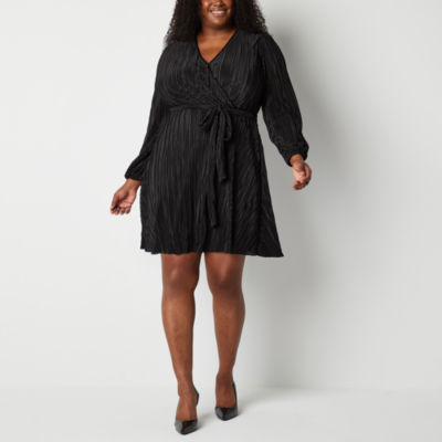 Melonie T Plus Long Sleeve Fit + Flare Dress