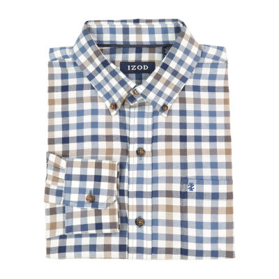 IZOD Luxury Sport Mens Classic Fit Long Sleeve Plaid Button-Down Shirt