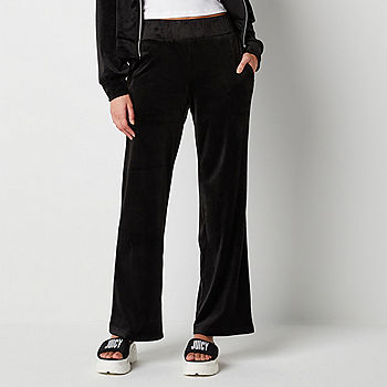 Juicy Couture velour wide leg cargo pants in black (part of a set