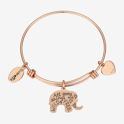 Footnotes Luck Elephant Stainless Steel Bangle Bracelet