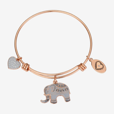 Footnotes Luck Elephant Stainless Steel Bangle Bracelet