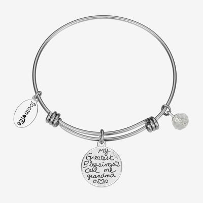 Footnotes Grandma Stainless Steel Heart Bangle Bracelet