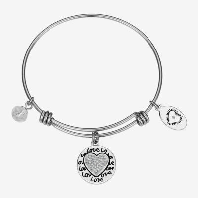 Footnotes Grandma Stainless Steel Heart Bangle Bracelet