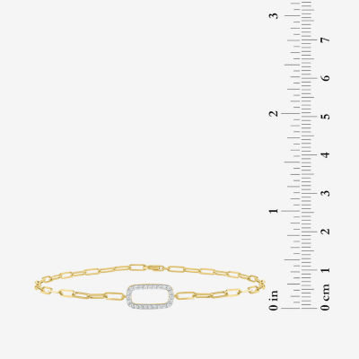 Diamond Addiction 1/10 Ct.T.W. Diamond 10K Gold 8 1/2 Inch Paperclip Chain Bracelet