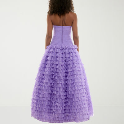 B. Smart Womens Juniors Sleeveless Embellished Sequin Ball Gown