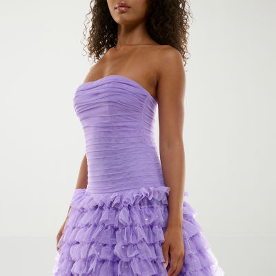 B. Smart Womens Juniors Sleeveless Embellished Sequin Ball Gown