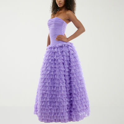 B. Smart Womens Juniors Sleeveless Embellished Sequin Ball Gown