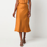 Worthington Tall Womens Midi A-Line Skirt, 12 Tall, Brown