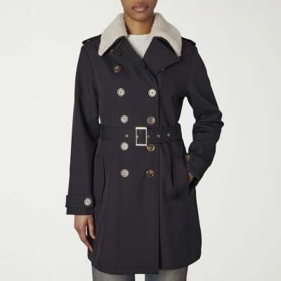 Nicole Miller Womens Lined Midweight Trench Coat