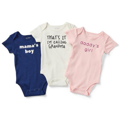 Okie Dokie Baby Girls Round Neck Short Sleeve Bodysuit