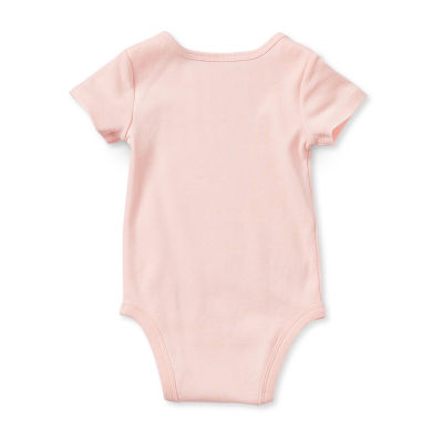 Okie Dokie Baby Girls Round Neck Short Sleeve Bodysuit