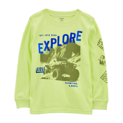 Carter's Little & Big Boys Crew Neck Long Sleeve Graphic T-Shirt