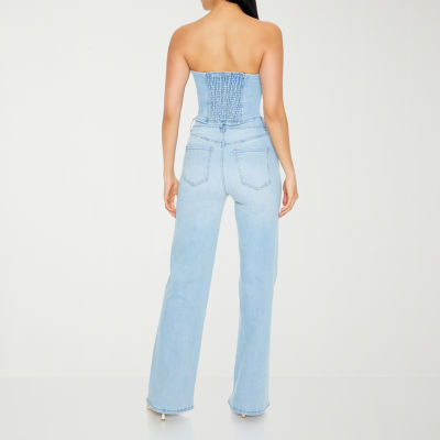 Forever 21 Denim Womens Sleeveless Jumpsuit-Juniors