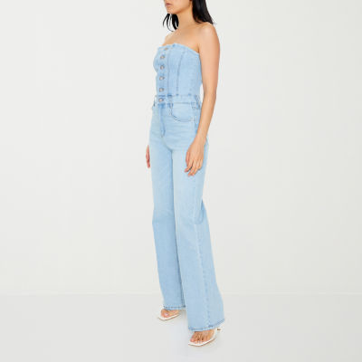 Forever 21 Denim Womens Sleeveless Jumpsuit-Juniors