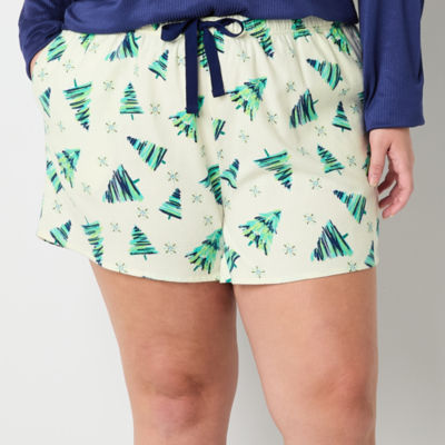 Sleep Chic Womens Plus Flannel Pajama Shorts