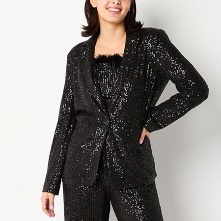 by&by Womens Regular Fit Blazer-Juniors, Large, Black