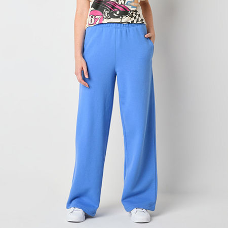 Arizona Womens Wide Leg Sweatpant-Juniors, X-large, Blue