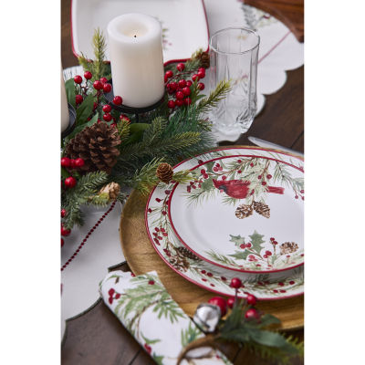 North Pole Trading Co. Holly Berry Stoneware 4-pc. Dinner Plate