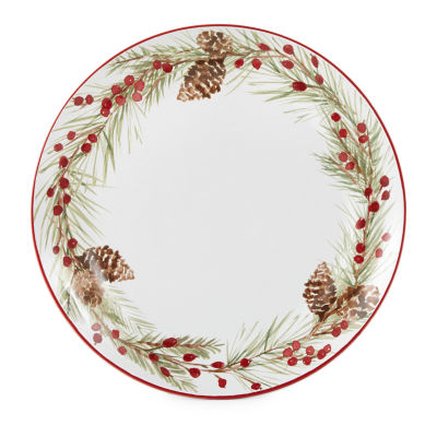 North Pole Trading Co. Holly Berry Stoneware 4-pc. Dinner Plate