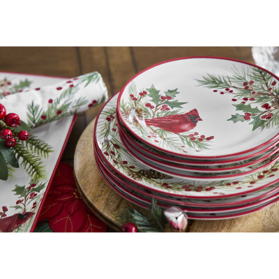 North Pole Trading Co. Holly Berry Stoneware 4-pc. Dinner Plate