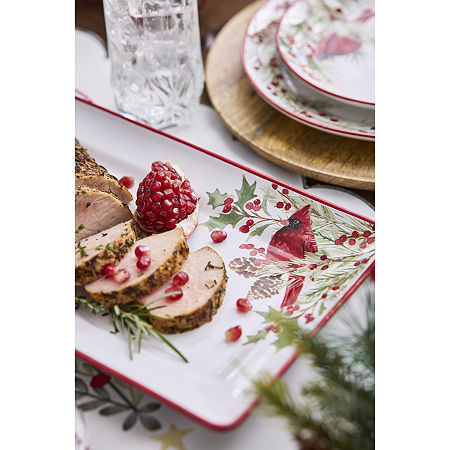 North Pole Trading Co. Holly Berry Serving Tray, One Size, White