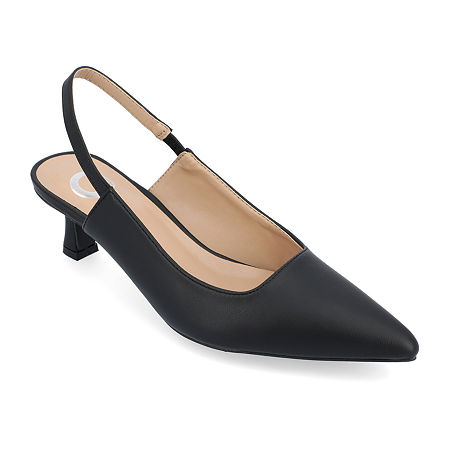 Journee Collection Paulina Womens Pointed Closed Toe Spool Heel Pumps, 10 Wide, Black