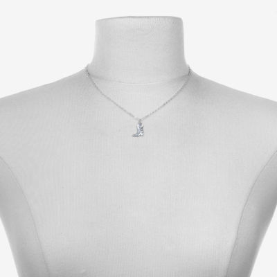 Bijoux Bar Delicates Silver Tone Boots Womens 16 Inch Pendant Necklace