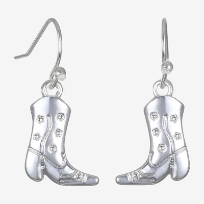 Bijoux Bar Delicates Silver Tone Boots Womens Drop Earrings
