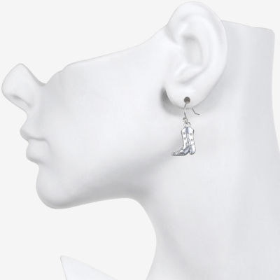 Bijoux Bar Delicates Silver Tone Boots Womens Drop Earrings