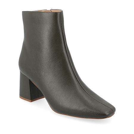 Journee Collection Womens Haylinn Block Heel Booties, 12 Medium, Green