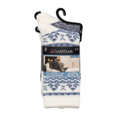 Cuddl Duds 2 Pair Crew Socks Womens