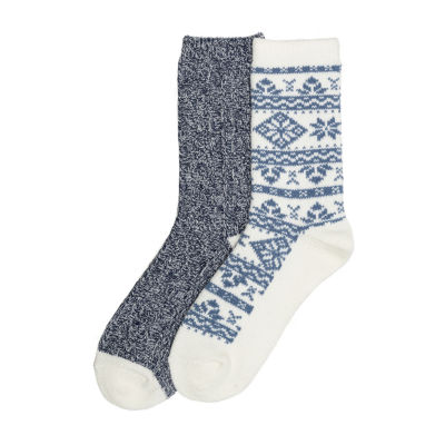 Cuddl Duds 2 Pair Crew Socks Womens