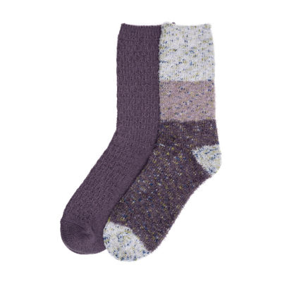 Cuddl Duds On The Go 2 Pair Crew Socks Womens