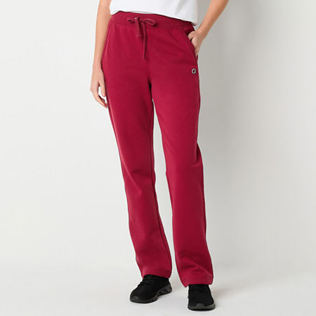 Champion Powerblend Womens Mid Rise Straight Sweatpant, Small, Red