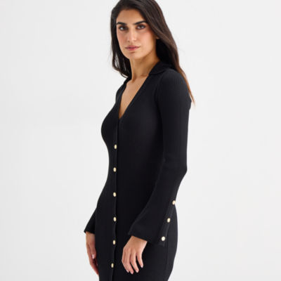 Maia Womens Long Sleeve Sweater Dress