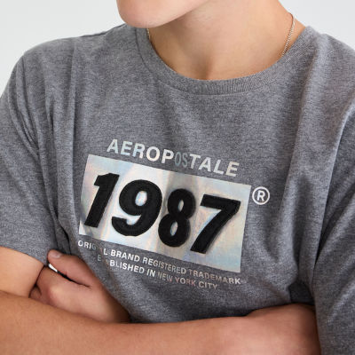 AEROPOSTALE Mens Crew Neck Regular Fit Graphic T-Shirt, Color: Med ...