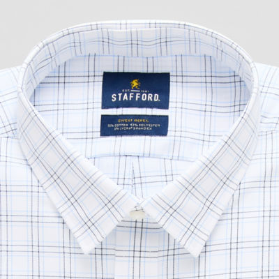 Stafford Advanced Performance Sweat Repel Mens Classic Fit Long Sleeve Dress Shirt