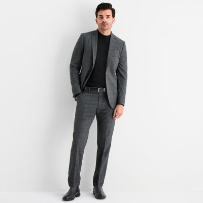 J. Ferrar Windowpane Mens Slim Fit Suit Separates
