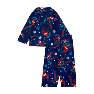 Disney Collection Toddler Boys Spiderman Crew Neck Long Sleeve 2-pc. Pajama Sets