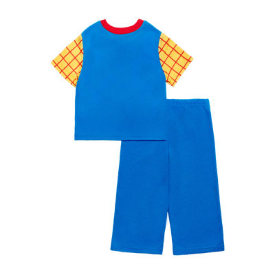 Disney Collection Toddler Boys Toy Story Woody Crew Neck Short Sleeve 2-pc. Pajama Sets