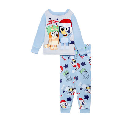 Toddler Boys Bluey Fleece Crew Neck Long Sleeve Pajama Sets