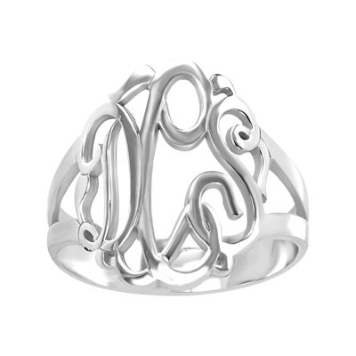 Personalized 14K Gold Over Sterling Silver Monogram Ring