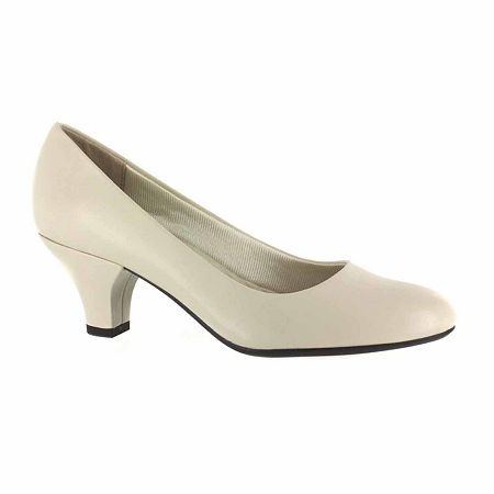Easy Street Womens Fabulous Cone Heel Pumps, 10 Narrow, White