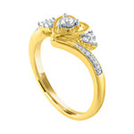 Promise My Love Womens 1/6 CT. T.W. Genuine Diamond 10K Gold Heart Promise Ring