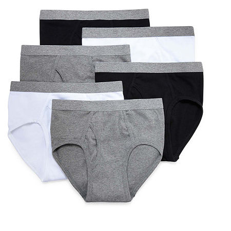Stafford Low-Rise Mens 6 Pack Briefs, X-large, Black