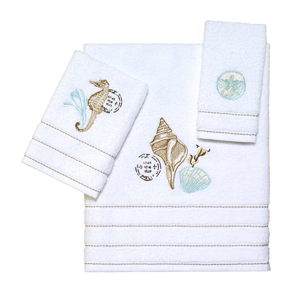 Avanti Farmhouse Shell Embellished Bath Towel